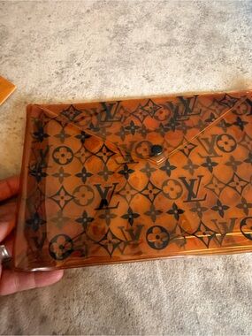 Louis Vuitton Amber Transparent Monogram PVC Envelope Clutch
